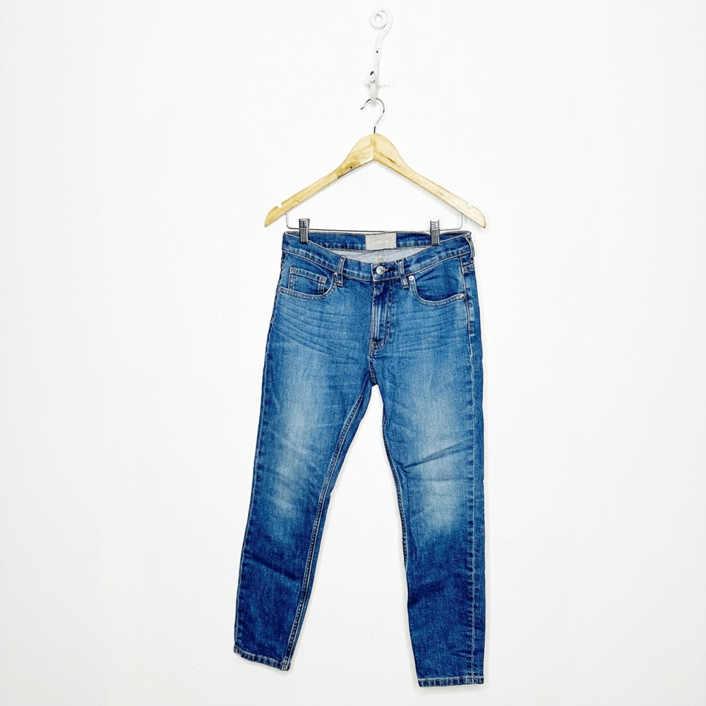 EVERLANE CHEEKY Mid Rise Skinny Jean medium blue stretch womens size 28 ANKLE